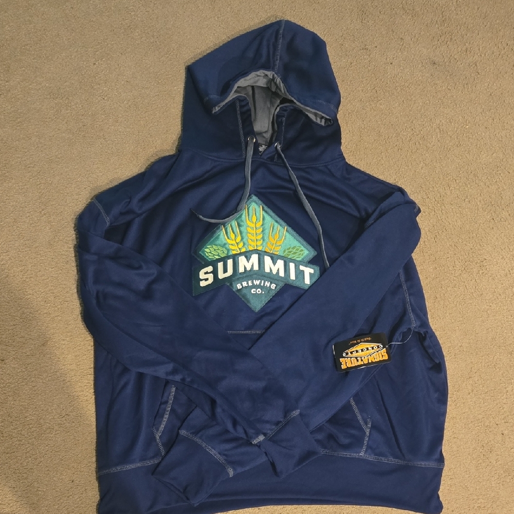 Signature Deep Blue Hoodie with Graphic Print